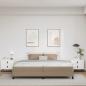 Preview: Bettrahmen mit Matratze Cappuccino 200 x 200 cm Stoff