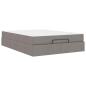Preview: Bettgestell mit Matratze 2 Stk. Taupe Stoff
