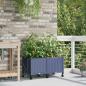 Preview: ARDEBO.de - Garten Blumenkübel mit Bewässerung und Rädern 2 Stk. Grau PP