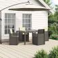 Preview: ARDEBO.de - Garten Essgruppe 5 stk. Hellgrau und Creme PP