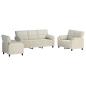 Preview: Sofa-Set 3 stk. Creme Samt