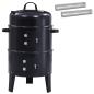 Preview: Outdoor Grill Ø 40 x 80 cm Stahl Schwarz
