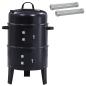 Preview: Outdoor Grill Ø 40 x 80 cm Stahl Schwarz