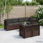 Preview: ARDEBO.de - 7-Sitzer Gartensofa mit Kissen Rattan-Look PP Braun