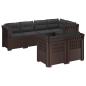 Preview: 7-Sitzer Gartensofa mit Kissen Rattan-Look PP Braun