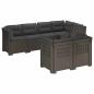 Preview: 7-Sitzer Gartensofa mit Kissen Rattan-Look PP Hellgrau