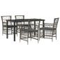 Preview: Outdoor-Essgruppe 5 stk. Grau Poly-Rattan