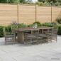 Preview: ARDEBO.de - Outdoor-Essgruppe 9 stk. Grau Poly-Rattan
