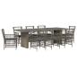 Preview: Outdoor-Essgruppe 9 stk. Grau Poly-Rattan