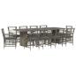 Preview: Outdoor-Essgruppe 11 stk. Grau Poly-Rattan