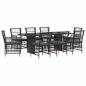 Preview: Outdoor-Essgruppe 9 stk. Schwarz Poly-Rattan