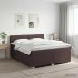 Preview: ARDEBO.de - Boxspringbett mit Matratze Dunkelbraun 140 x 190 cm Stoff