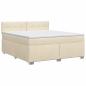 Preview: Boxspringbett mit Matratze Creme 140 x 190 cm Stoff