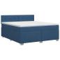 Preview: Boxspringbett mit Matratze mit Kopfteil Blau 140 x 190 cm Stoff