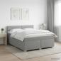 Preview: ARDEBO.de - Boxspringbett mit Matratze Hellgrau 140 x 200 cm Stoff