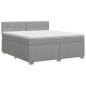 Preview: Boxspringbett mit Matratze Hellgrau 140 x 200 cm Stoff
