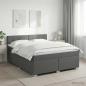 Preview: ARDEBO.de - Boxspringbett mit Matratze Dunkelgrau 140 x 200 cm Stoff
