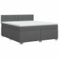 Preview: Boxspringbett mit Matratze Dunkelgrau 140 x 200 cm Stoff