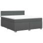 Preview: Boxspringbett mit Matratze Dunkelgrau 160 x 200 cm Stoff