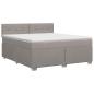 Preview: Boxspringbett mit Matratze Taupe 160 x 200 cm Stoff