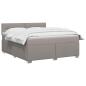 Preview: Boxspringbett mit Matratze Taupe 160 x 200 cm Stoff