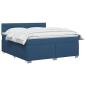 Preview: Boxspringbett mit Matratze mit Kopfteil Blau 180 x 200 cm Stoff