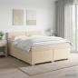 Preview: ARDEBO.de - Boxspringbett mit Matratze Creme 180 x 200 cm Stoff