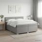 Preview: ARDEBO.de - Boxspringbett mit Matratze Hellgrau 200 x 200 cm Stoff