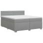 Preview: Boxspringbett mit Matratze Hellgrau 200 x 200 cm Stoff