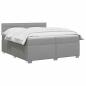 Preview: Boxspringbett mit Matratze Hellgrau 200 x 200 cm Stoff