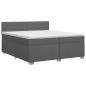Preview: Boxspringbett mit Matratze Dunkelgrau 200 x 200 cm Stoff