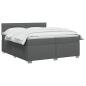 Preview: Boxspringbett mit Matratze Dunkelgrau 200 x 200 cm Stoff