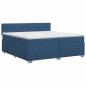 Preview: Boxspringbett mit Matratze mit Kopfteil Blau 200 x 200 cm Stoff