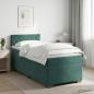 Preview: ARDEBO.de - Boxspringbett mit Matratze Dunkelgrün 80 x 200 cm Samt
