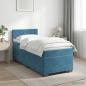 Preview: ARDEBO.de - Boxspringbett mit Matratze Dunkelblau 80 x 200 cm Samt