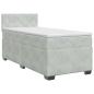 Preview: Boxspringbett mit Matratze Hellgrau 80 x 200 cm Samt