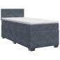 Preview: Boxspringbett mit Matratze Dunkelgrau 80 x 200 cm Samt