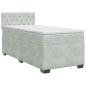Preview: Boxspringbett mit Matratze Hellgrau 90 x 190 cm Samt