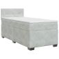 Preview: Boxspringbett mit Matratze Hellgrau 90 x 190 cm Samt