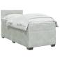 Preview: Boxspringbett mit Matratze Hellgrau 90 x 190 cm Samt