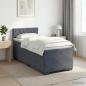 Preview: ARDEBO.de - Boxspringbett mit Matratze Dunkelgrau 90 x 200 cm Samt