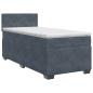 Preview: Boxspringbett mit Matratze Dunkelgrau 100 x 200 cm Samt