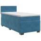 Preview: Boxspringbett mit Matratze Dunkelblau 100 x 200 cm Samt