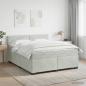 Preview: ARDEBO.de - Boxspringbett mit Matratze Hellgrau 140 x 190 cm Samt