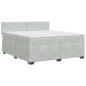 Preview: Boxspringbett mit Matratze Hellgrau 140 x 190 cm Samt