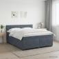 Preview: ARDEBO.de - Boxspringbett mit Matratze Dunkelgrau 140 x 190 cm Samt