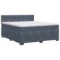 Preview: Boxspringbett mit Matratze Dunkelgrau 140 x 190 cm Samt