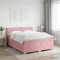 Preview: ARDEBO.de - Boxspringbett mit Matratze mit Kopfteil Rosa 140 x 190 cm Samt