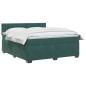 Preview: Boxspringbett mit Matratze Dunkelgrün 140 x 190 cm Samt