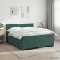 Preview: ARDEBO.de - Boxspringbett mit Matratze Dunkelgrün 140 x 200 cm Samt
